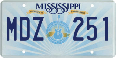 MS license plate MDZ251