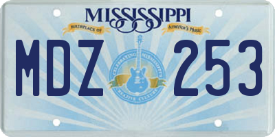 MS license plate MDZ253