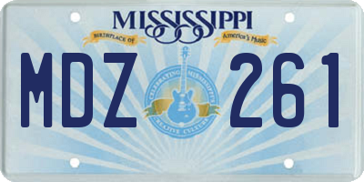 MS license plate MDZ261