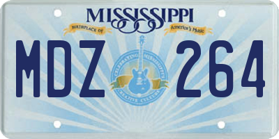 MS license plate MDZ264