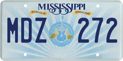MS license plate MDZ272