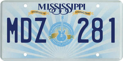 MS license plate MDZ281