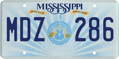 MS license plate MDZ286