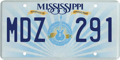 MS license plate MDZ291