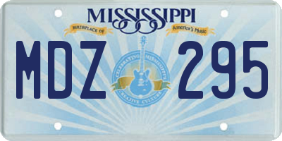 MS license plate MDZ295