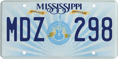 MS license plate MDZ298
