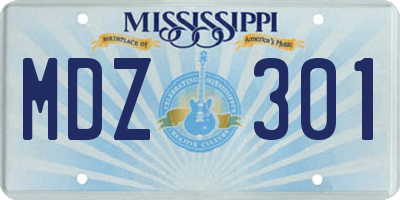 MS license plate MDZ301