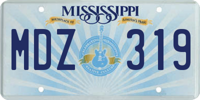 MS license plate MDZ319