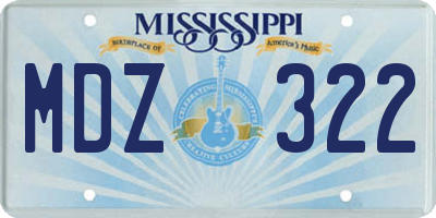 MS license plate MDZ322