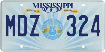 MS license plate MDZ324