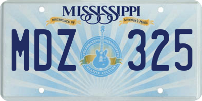 MS license plate MDZ325