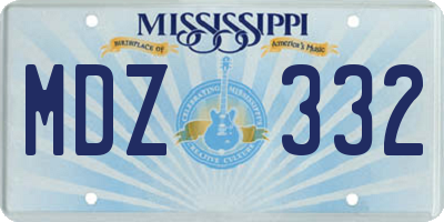 MS license plate MDZ332