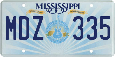 MS license plate MDZ335