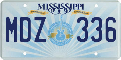 MS license plate MDZ336