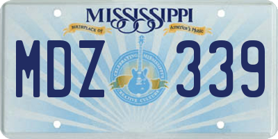MS license plate MDZ339