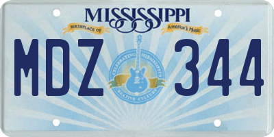 MS license plate MDZ344