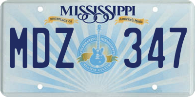 MS license plate MDZ347