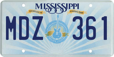 MS license plate MDZ361