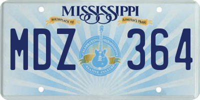 MS license plate MDZ364