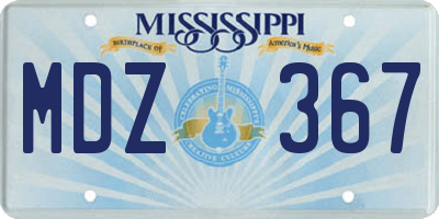 MS license plate MDZ367