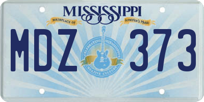 MS license plate MDZ373