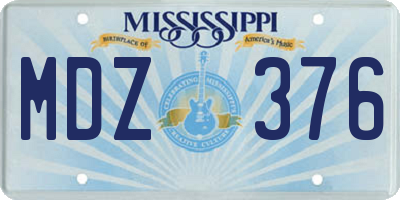 MS license plate MDZ376