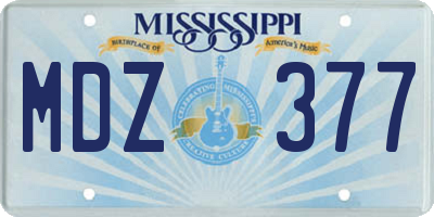 MS license plate MDZ377