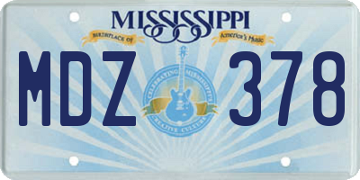 MS license plate MDZ378