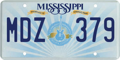 MS license plate MDZ379