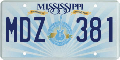 MS license plate MDZ381