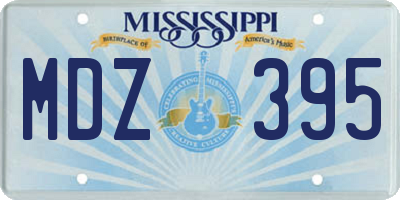 MS license plate MDZ395