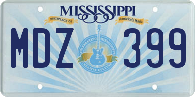 MS license plate MDZ399
