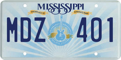 MS license plate MDZ401