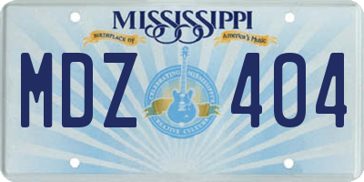 MS license plate MDZ404