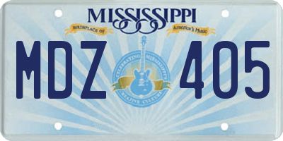 MS license plate MDZ405