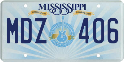 MS license plate MDZ406