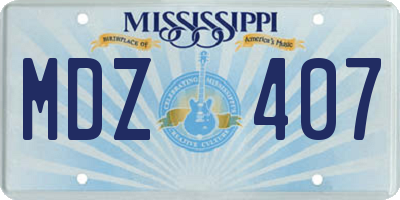 MS license plate MDZ407