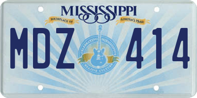 MS license plate MDZ414