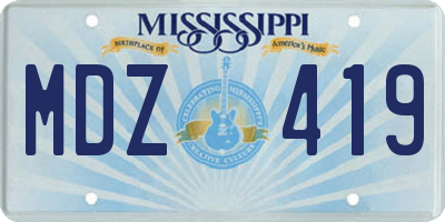 MS license plate MDZ419