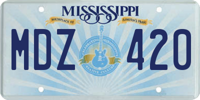MS license plate MDZ420