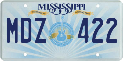 MS license plate MDZ422
