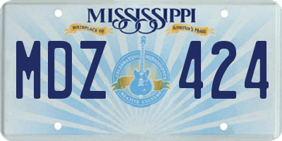 MS license plate MDZ424