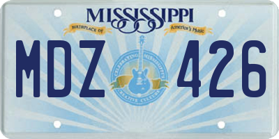 MS license plate MDZ426