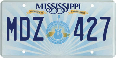 MS license plate MDZ427