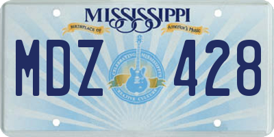 MS license plate MDZ428