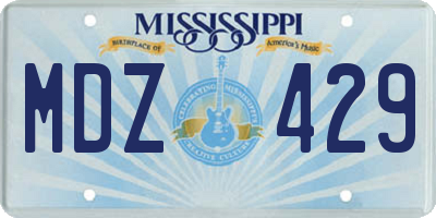MS license plate MDZ429