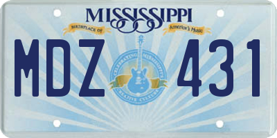 MS license plate MDZ431