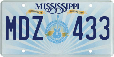 MS license plate MDZ433