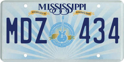 MS license plate MDZ434