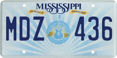 MS license plate MDZ436